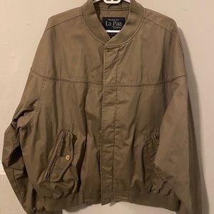 La paz brown bomber jacket